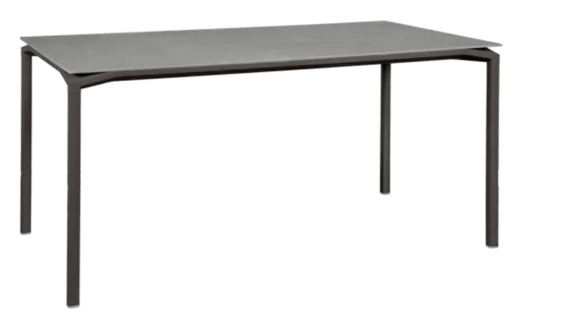 Load image into Gallery viewer, Fermob CALVI Creta Mineral dining table in Tonka Grey, 160x80 cm, six-seater with aerator color option for modern dining space.
