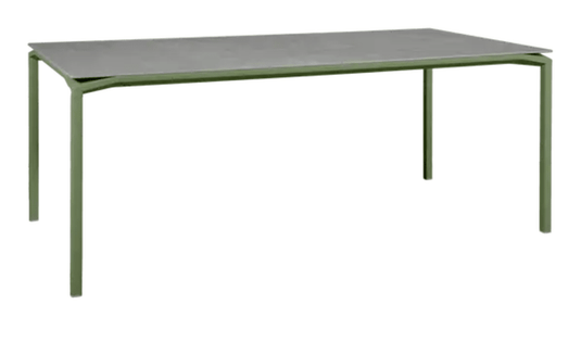 Fermob CALVI Kreta mineral dining table, 195x95 cm, eight-seater with durable stone tabletop and modern design.