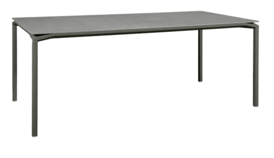 Fermob CALVI Kreta mineral dining table, 195x95cm, sturdy eight-seater with a textured stone tabletop, ideal for outdoor dining.