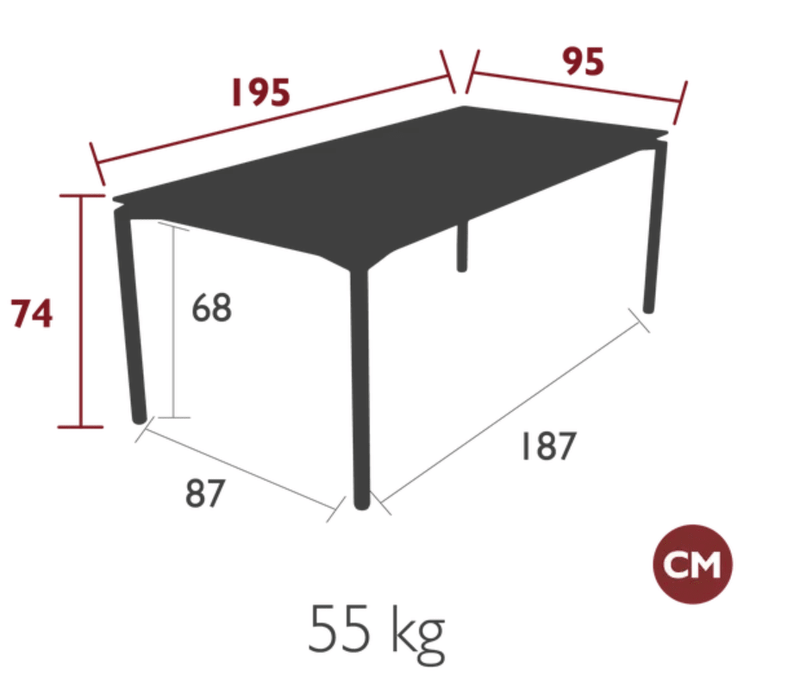 Load image into Gallery viewer, CALVI Kreta Mineral Table 195 x 95 cm Eight Seater - Custom Wood DesignsFermob CALVI Kreta mineral dining table, 195 x 95 cm, eight-seater with stone tabletop, modern outdoor furniture.Dining Table Eight Seater24575189185111Willow Green
