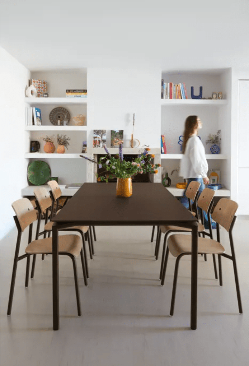 Load image into Gallery viewer, Fermob CALVI outdoor rectangular dining table, 195x95 cm, eight seater with sleek design and sturdy metal construction.
