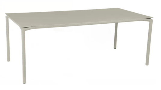Clay grey Fermob Calvi rectangular outdoor dining table, 195 x 95 cm, eight-seater, suitable for outdoor and indoor use