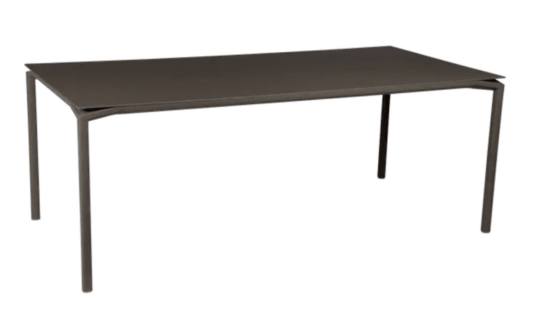 Load image into Gallery viewer, Fermob CALVI outdoor rectangular dining table, 195x95 cm, with eight seats, featuring a sleek modern design and durable surface.
