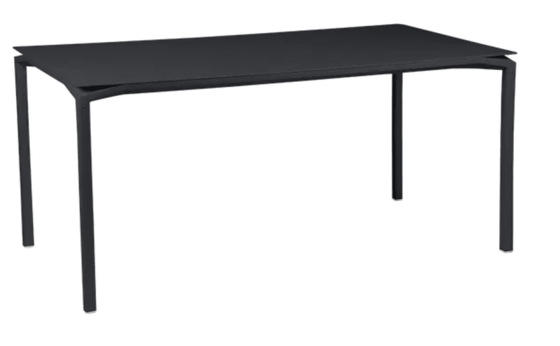 Load image into Gallery viewer, Fermob CALVI rectangular kitchen table in antracite, 160x80 cm, six-seater with sleek modern design.
