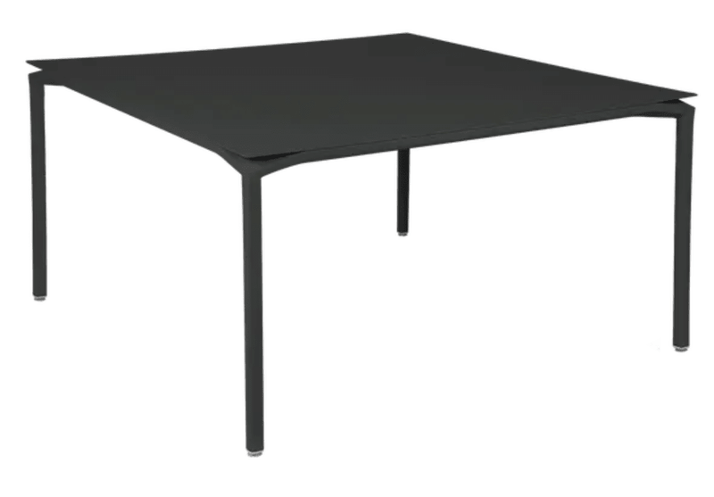 Load image into Gallery viewer, Fermob CALVI square dining table in Liquorice with 140x140 cm tabletop, eight-seater metal design, suitable for modern dining spaces.
