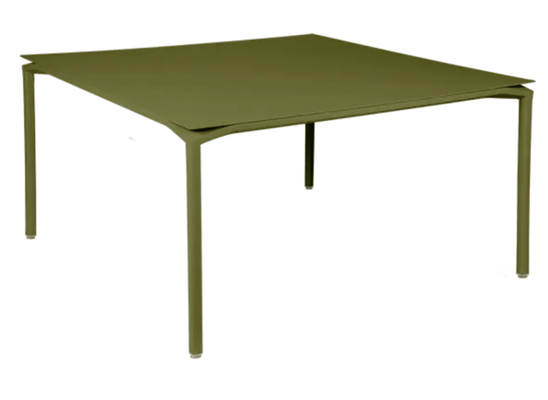 Load image into Gallery viewer, Fermob CALVI square metal dining table, 140x140 cm, eight-seater, with a sleek design and sturdy construction.
