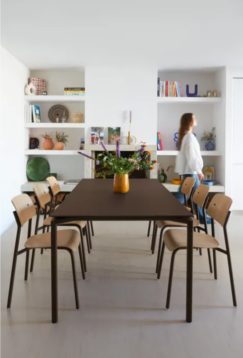 Load image into Gallery viewer, Fermob CALVI outdoor rectangular dining table, 195x95 cm, eight seater with sleek design and sturdy metal construction.

