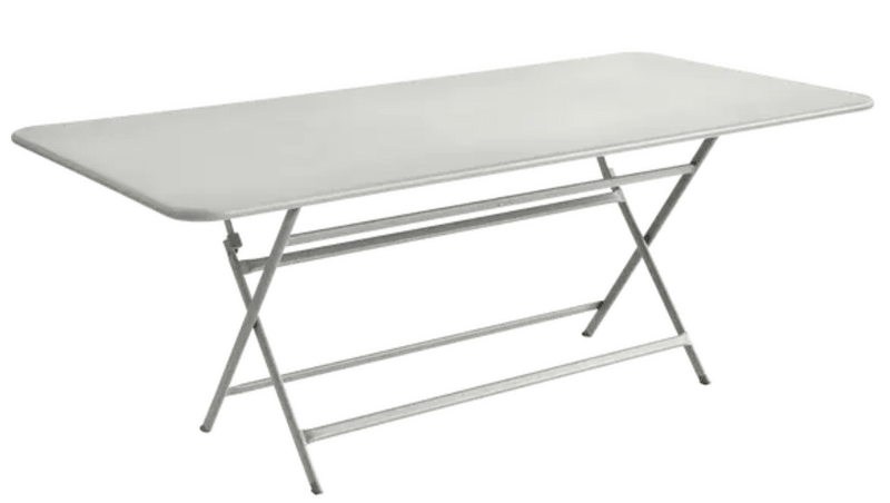 Load image into Gallery viewer, Clay grey Fermob Caractère foldable outdoor table, 190x90 cm, eight seater, suitable for outdoor dining and gatherings.
