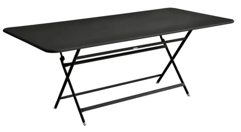 Load image into Gallery viewer, Fermob CARACTÈRE foldable outdoor table in liquorice color, 190 x 90 cm, eight-seater, ideal for outdoor dining and gatherings.
