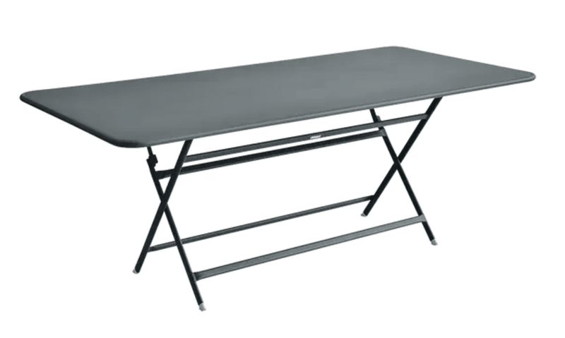 Load image into Gallery viewer, Storm grey Fermob Caractère foldable outdoor table, 190 x 90 cm, eight-seater with sturdy design and versatile outdoor use.
