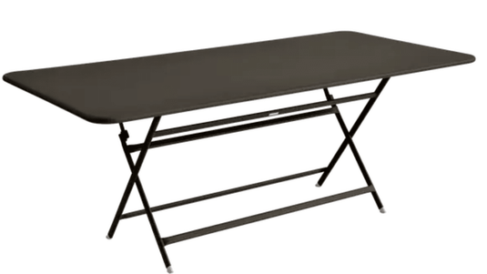 Fermob Caractère foldable outdoor table, 190x90 cm, eight-seater, ideal for outdoor dining and gatherings.