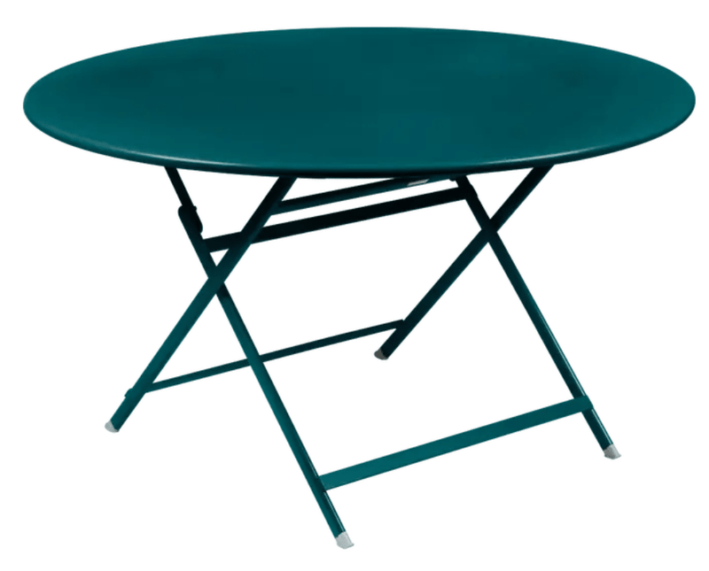 Load image into Gallery viewer, Fermob Caractère foldable metal table with 128 cm diameter, eight-seater, silver finish, and sturdy foldable design.
