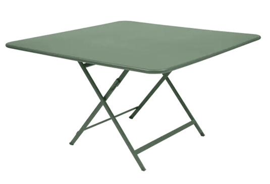 Fermob Caractère foldable outdoor table, 128x128 cm, eight-seater with cactus design, perfect for outdoor dining and gatherings.