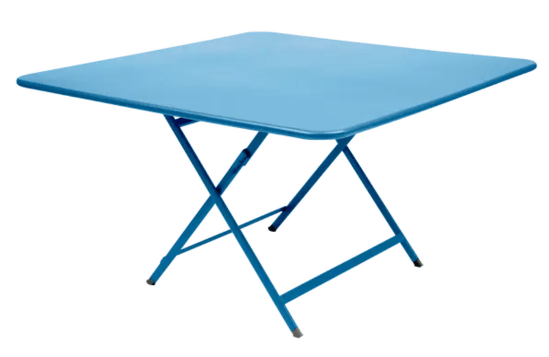 Load image into Gallery viewer, Fermob Caractère foldable outdoor table, 128x128 cm, eight-seater, vibrant red chili color, ideal for outdoor dining and gatherings.
