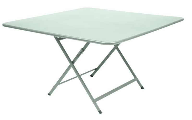 Load image into Gallery viewer, Ice mint Fermob CARACTÈRE foldable outdoor table, 128x128 cm, eight-seater, ideal for outdoor dining and gatherings.
