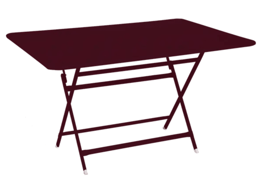 BlackCherry Fermob outdoor foldable metal table, 128x90 cm, six-seater, perfect for outdoor dining and gatherings.