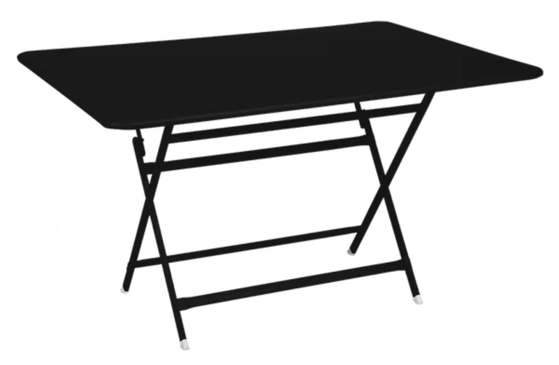 Load image into Gallery viewer, Fermob Caractère outdoor foldable metal table in Liquorice, 128 x 90 cm, six-seater, suitable for patio or garden dining.
