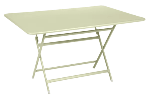 WillowGreen Fermob outdoor foldable metal table, 128 x 90 cm, six-seater, perfect for outdoor dining and gatherings.