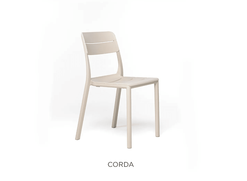Load image into Gallery viewer, Cassia Bistrot Nardi Stackabke Chair - Custom Wood DesignsSet of Nardi Cassia Bistrot stackable outdoor chairs with woven cord design, ideal for patio or restaurant seating.Nardi Outdoor Stackable Chairs24575209459543Corda
