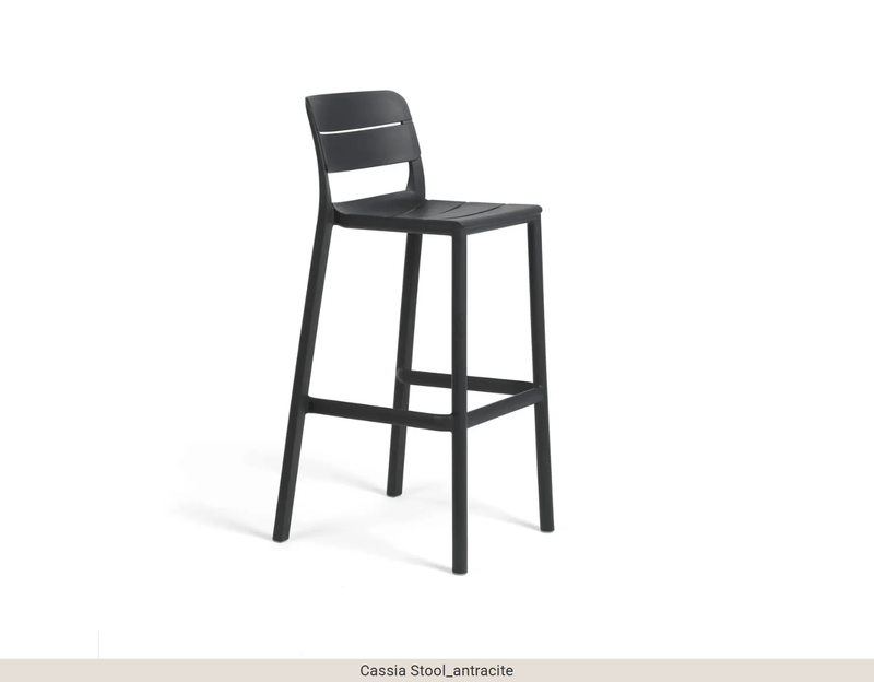 Load image into Gallery viewer, Cassia High Stool 75cm Outdoor Bar - Custom Wood DesignsNardi Cassia high outdoor bar stool, 75cm stackable chair in anthracite color, suitable for garden or patio seating.Nardi High Stool Stackable24575209110647Antracite
