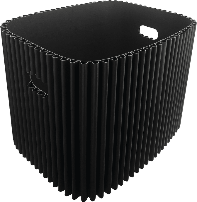 Large black corrugated paper basket for retail or gifting