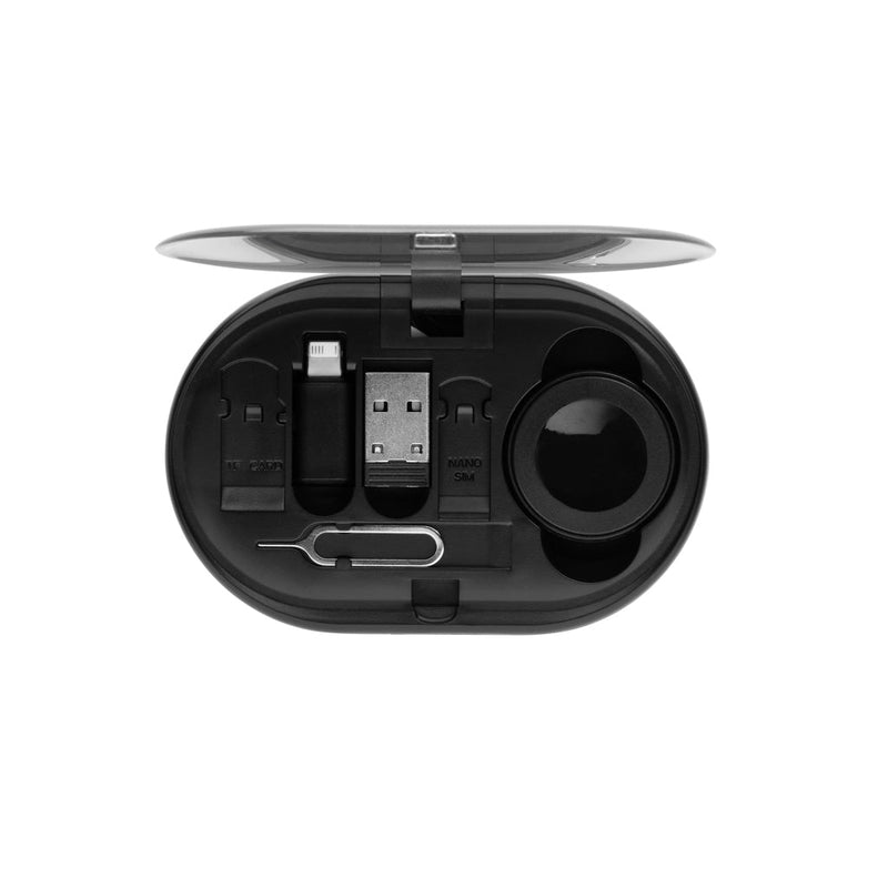 Load image into Gallery viewer, Chargevix RCS rplastic Multi-functional 60W charging set - Custom Wood DesignsXD Collection Chargevix RCS plastic 60W multi-functional charging set for phones and tablets, shown with charging cables and adapters.Phone &amp; Tablet accessoriesP302.9001Recycled ABS,Thermoplastic Elastomer (TPE)black
