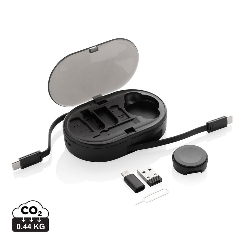 Load image into Gallery viewer, Chargevix RCS rplastic Multi-functional 60W charging set - Custom Wood DesignsChargevix RCS plastic 60W multi-functional charging set by XD Collection for phones and tablets with multiple ports and compact design.Phone &amp; Tablet accessoriesP302.9001Recycled ABS,Thermoplastic Elastomer (TPE)black
