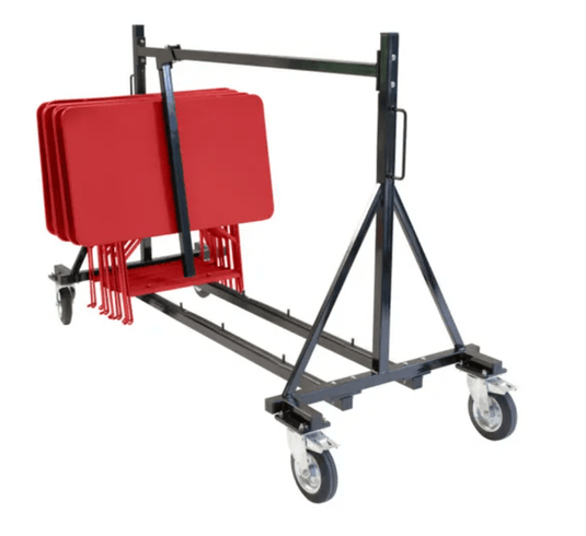 Fermob folding chair trolley with a sturdy frame and wheels, designed for easy transport of folding chairs in hospitality settings.