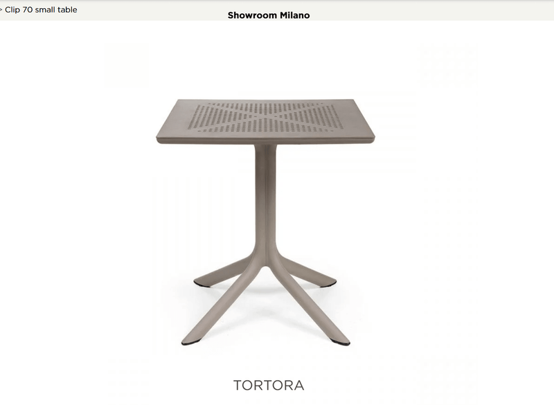 Load image into Gallery viewer, Clip 70 Outdoor Table - Custom Wood DesignsOutdoor Nardi Clip 70 table with a tortora finish, designed for outdoor dining and hotel patio setups by Custom Wood Designs.Outdoor Table Nardi24575204463159Tortora
