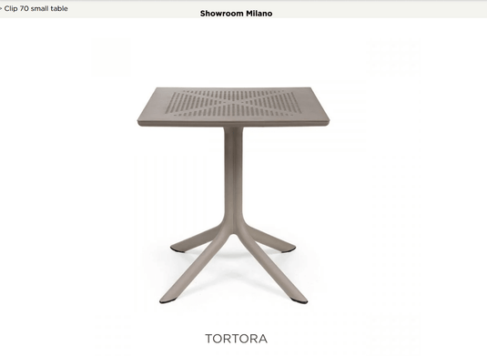 Clip 70 Outdoor Table - Custom Wood DesignsOutdoor Nardi Clip 70 table with a tortora finish, designed for outdoor dining and hotel patio setups by Custom Wood Designs.Outdoor Table Nardi24575204463159Tortora