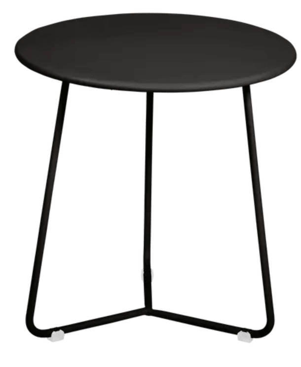 Load image into Gallery viewer, Fermob Liquorice small occasional table with a 34cm diameter, featuring a sleek, minimalist design perfect for versatile use.
