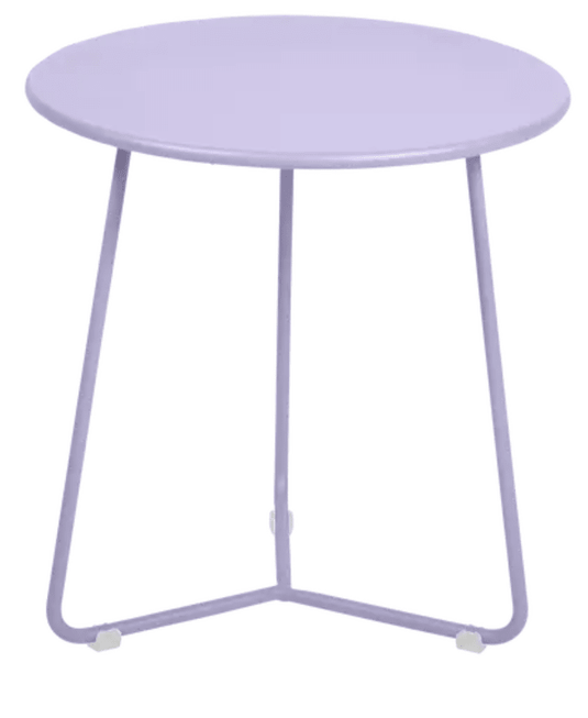 Fermob marshmallow small occasional table with a round top and slender legs, 34cm diameter, ideal for living room or patio.