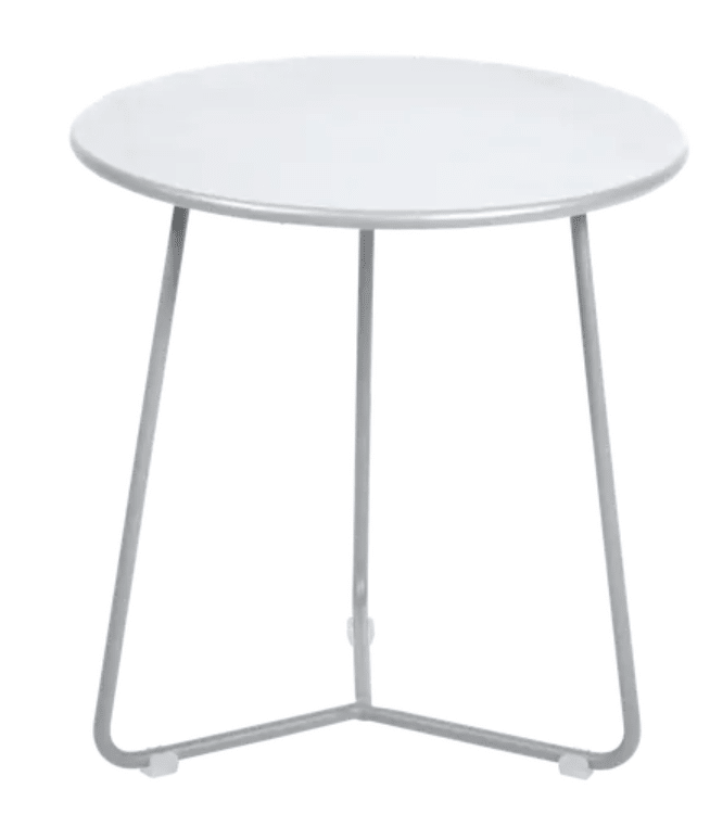Load image into Gallery viewer, White Fermob small cocotte occasional table with a 34cm diameter, modern design, suitable for living or outdoor spaces.
