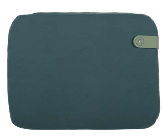 Night blue Fermob outdoor cushion, 38x30 cm, with a colorful mix design for Fermob foldable chairs.
