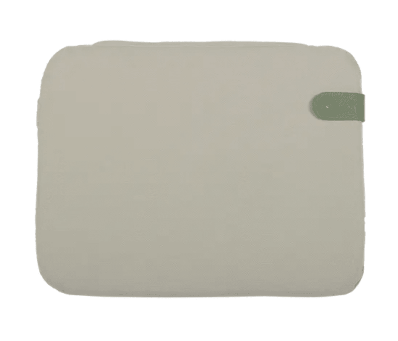 Load image into Gallery viewer, Fermob outdoor bistro cushion in Twine Color Mix, 38x30 cm, designed for foldable Fermob chairs, featuring vibrant, mixed fabric pattern.
