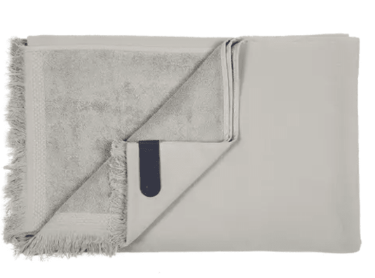 Fermob COLOR MIX Fouta Towel in Pebble Grey with colorful pattern, 200 x 100 cm, soft and lightweight for beach or outdoor use.