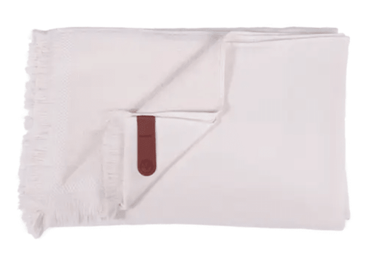 Powder pink Fermob Color Mix Fouta towel, 200 x 100 cm, featuring vibrant color pattern and soft, lightweight fabric.