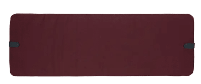 Load image into Gallery viewer, Burgundy Color Mix Fermob outdoor bench cushion with 106 x 35 cm dimensions, designed for Fermob garden benches.
