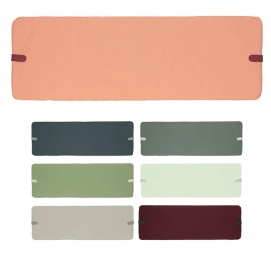 Colorful Fermob outdoor bench cushion measuring 106 x 35 cm with a vibrant mixed color pattern for outdoor seating.