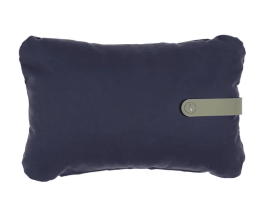 Night blue and color mix Fermob outdoor cushion, 44x30cm, showcasing vibrant fabric and plush padding for outdoor seating comfort.