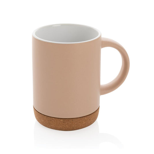 Ceramic mug with cork base pack of 25 Branded Brown Custom Wood Designs __label: Multibuy corkmugcustomwooddesigns