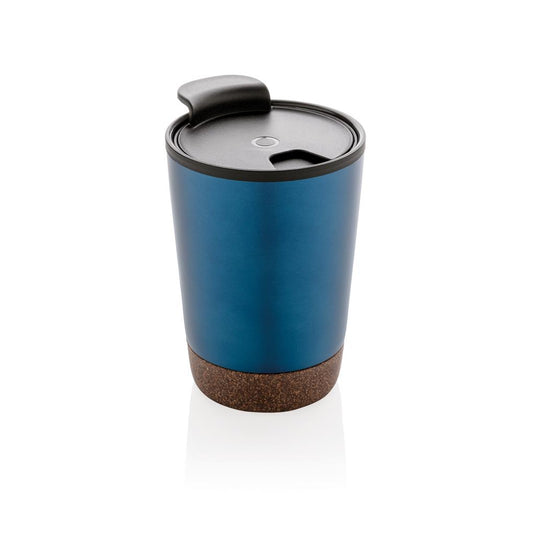 Stainless steel cork coffee tumbler pack of 25 Branded Blue Custom Wood Designs __label: Multibuy corktumblercustomwooddesigns