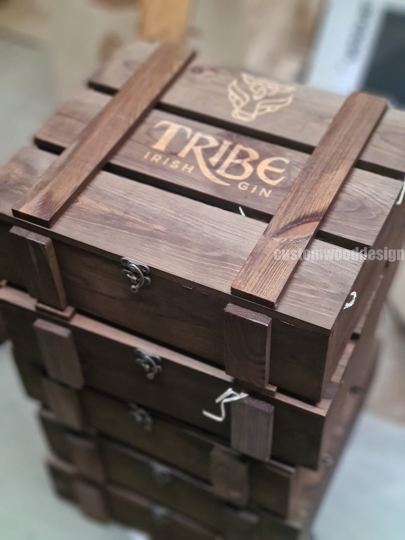 Load image into Gallery viewer, Rustic 3 Bottle Box - Brown x 25 Corporate Gift Box with Wood Wool Custom Wood Designs __label: Multibuy box corporate gift hamper triple wine box wood wool corporate-gift-box-with-wood-wool-1-rustic-3-bottle-box-brown-x-25-51437131399511

