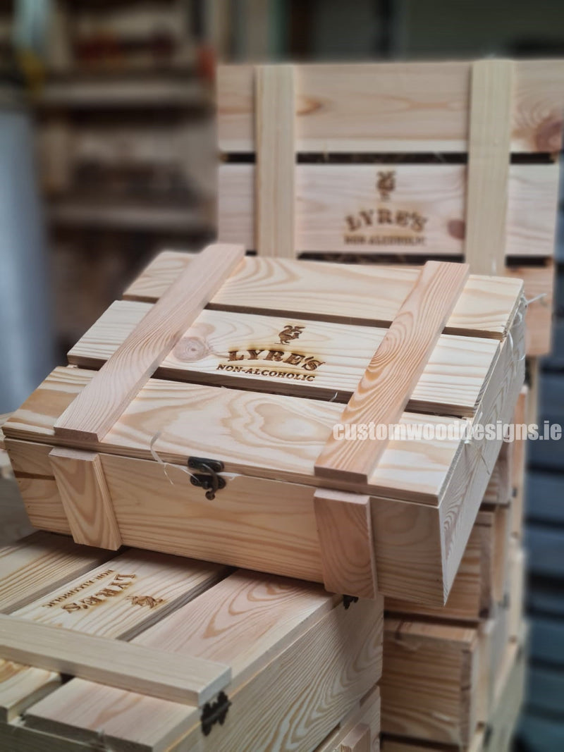Load image into Gallery viewer, Rustic 3 Bottle Box - Natural x 25 Corporate Gift Box with Wood Wool Custom Wood Designs __label: Multibuy box corporate gift hamper triple wine box wood wool corporate-gift-box-with-wood-wool-1-rustic-3-bottle-box-natural-x-25-51401514385751

