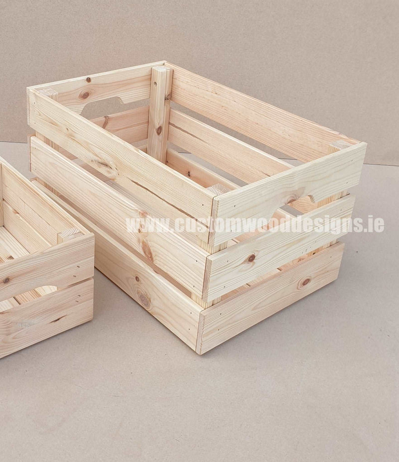 Load image into Gallery viewer, Large Pine Wood Crate 46 X 31 X 25cm pack of 10 Crate pin crate-default-title-large-pine-wood-crate-46-x-31-x-25cm-53611825889623
