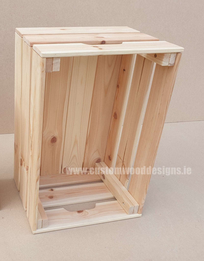Load image into Gallery viewer, Large Pine Wood Crate 46 X 31 X 25cm pack of 10 Crate pin crate-default-title-large-pine-wood-crate-46-x-31-x-25cm-53611827167575

