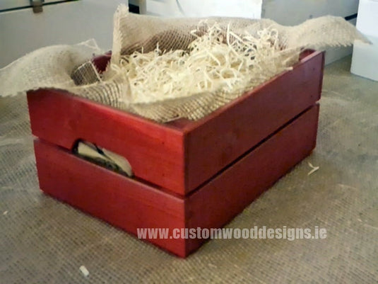 Small Hamper Crate Red SCHR 31 x 23 x 15 cm Create Your Own Hamper Custom Wood Designs crate crateburlap diy hamper make your own small wood wool create-your-own-hamper-default-title-small-hamper-crate-red-schr-31-x-23-x-15-cm-53612139086167
