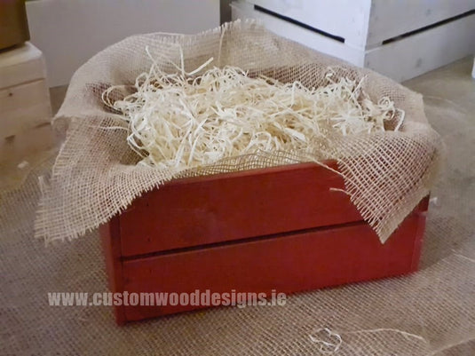 Small Hamper Crate Red SCHR 31 x 23 x 15 cm Create Your Own Hamper Custom Wood Designs crate crateburlap diy hamper make your own small wood wool create-your-own-hamper-default-title-small-hamper-crate-red-schr-31-x-23-x-15-cm-53612140331351