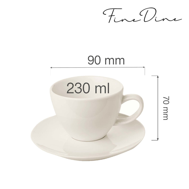Load image into Gallery viewer, Crema elegant cup with saucer, 230ml - Custom Wood DesignsFine Dine Crema Elegant cup with saucer, 230ml, ceramic cup with matching saucer for stylish coffee or tea serving.cup770382
