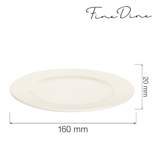 Crema flat plate, 160mm - Custom Wood DesignsFine Dine Crema flat shallow plate, 160mm, with smooth white ceramic finish, ideal for serving appetizers or desserts.shallow plate770566